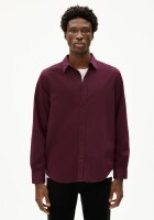 Armedangels Herren Hemd Giaalo GMT DYE dark cranberry