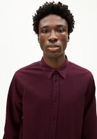 Armedangels Herren Hemd Giaalo GMT DYE dark cranberry