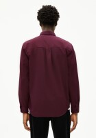 Armedangels Herren Hemd Giaalo GMT DYE dark cranberry