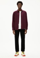 Armedangels Herren Hemd Giaalo GMT DYE dark cranberry
