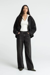 Kings of Indigo Damen Hose Joan Vilma Brown Black Worn