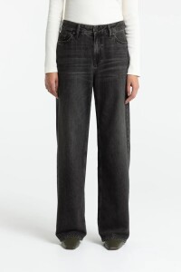 Kings of Indigo Damen Hose Joan Vilma Brown Black Worn
