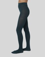Swedish Stockings Damen Strumpfhose Ylva Wool Fishbone Dark Green