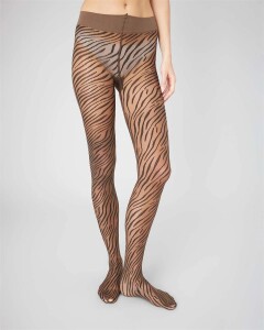 Swedish Stockings Damen Strumpfhose Zadie Zebra Dark Amber