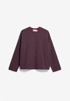 Armedangels Damen Pullover Frankaa Maarlen Stripe dark cranberry-dark steel