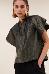 by bar Damen Bluse Vina metallic gold
