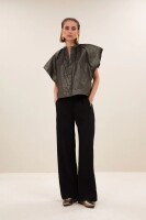 by bar Damen Bluse Vina metallic gold