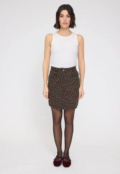 Mazine Damen Rock printed mini chocolate brown
