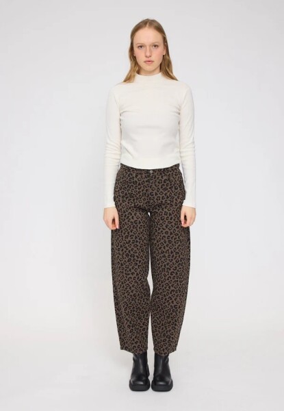 Mazine Damen Jeans Barrel printed chocolate brown