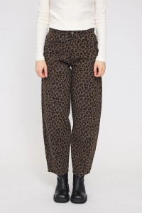 Mazine Damen Jeans Barrel printed chocolate brown