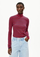 Armedangels Damen Longsleeve Grazilianaa Stripes tinted navy-candy apple