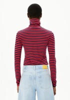 Armedangels Damen Longsleeve Grazilianaa Stripes tinted navy-candy apple