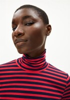 Armedangels Damen Longsleeve Grazilianaa Stripes tinted navy-candy apple