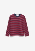 Armedangels Damen Pullover Frankaa Maarlen Stripe tinted navy-candy apple