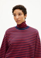 Armedangels Damen Pullover Frankaa Maarlen Stripe tinted navy-candy apple