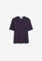 Armedangels Damen T-Shirt Jaanisara Fine Stripe tinted navy-carndy apple