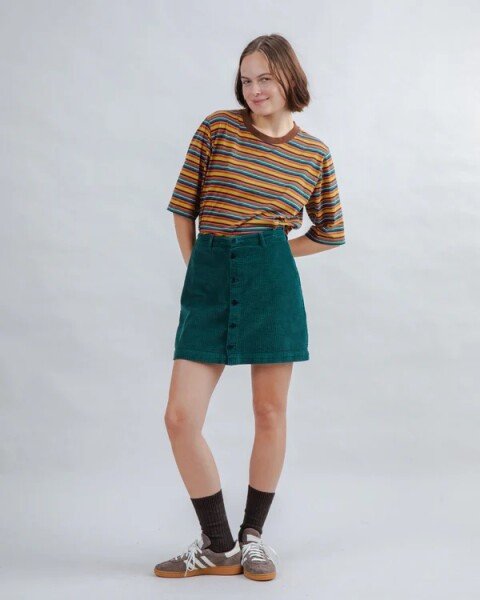 Brava Damen Rock Corduroy Mini Grün