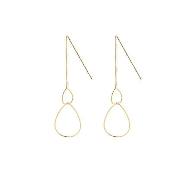 Juulry Damen Ohrringe J-007G Doppeltropfen Gold