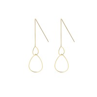 Juulry Damen Ohrringe J-007G Doppeltropfen Gold