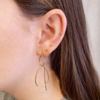 Juulry Damen Ohrringe J-007G Doppeltropfen Gold