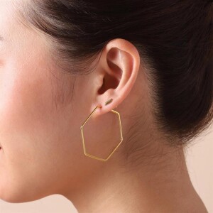 Juulry Damen Ohrstecker E-002G Flat Bar Stud Gold