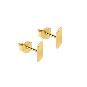 Juulry Damen Ohrstecker E-002G Flat Bar Stud Gold