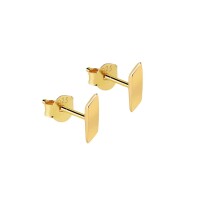 Juulry Damen Ohrstecker E-002G Flat Bar Stud Gold