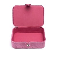 Phoenix Import Schmuck- / Tarotkästchen Samt lila mit Regenbogen
