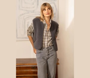 Alwero UNISEX Woll Weste POS anthracite