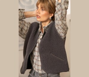 Alwero UNISEX Woll Weste POS anthracite