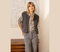 Alwero UNISEX Woll Weste POS anthracite