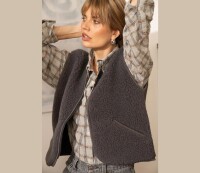 Alwero UNISEX Woll Weste POS anthracite