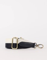 O My Bag Gurtband Striped Webbing Strap black & white / black classic leather