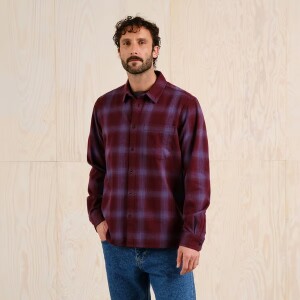 Dedicated Herren Hemd Rute Flannel Shadow Check Fig Red