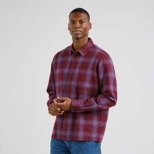 Dedicated Herren Hemd Rute Flannel Shadow Check Fig Red