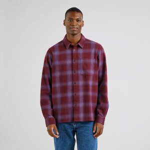 Dedicated Herren Hemd Rute Flannel Shadow Check Fig Red
