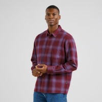 Dedicated Herren Hemd Rute Flannel Shadow Check Fig Red