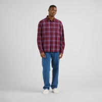 Dedicated Herren Hemd Rute Flannel Shadow Check Fig Red