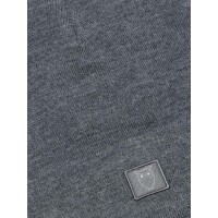 KnowledgeCotton UNISEX Mütze Merino Double Layer Badge Beanie 4210022 Dark Grey Melange