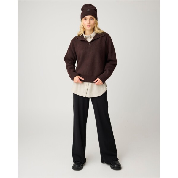 KnowledgeCotton UNISEX Mütze Merino Double Layer Badge Beanie 4210022 Chocolate Torte