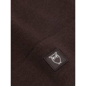 KnowledgeCotton UNISEX Mütze Merino Double Layer Badge Beanie 4210022 Chocolate Torte