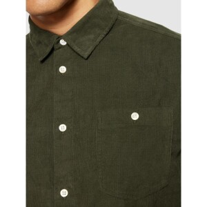 KnowledgeCotton Herren Hemd Dune regular corduroy 1090053 Forrest Night