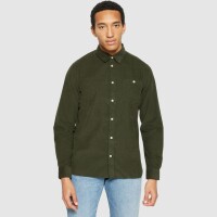 KnowledgeCotton Herren Hemd Dune regular corduroy 1090053 Forrest Night
