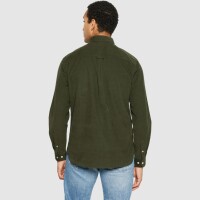 KnowledgeCotton Herren Hemd Dune regular corduroy 1090053 Forrest Night