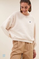 by bar Damen Sweater Bibi Logo oyster melee