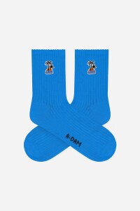 A-dam Unisex Socken Palm Tree Patch Blue