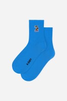 A-dam Unisex Socken Palm Tree Patch Blue