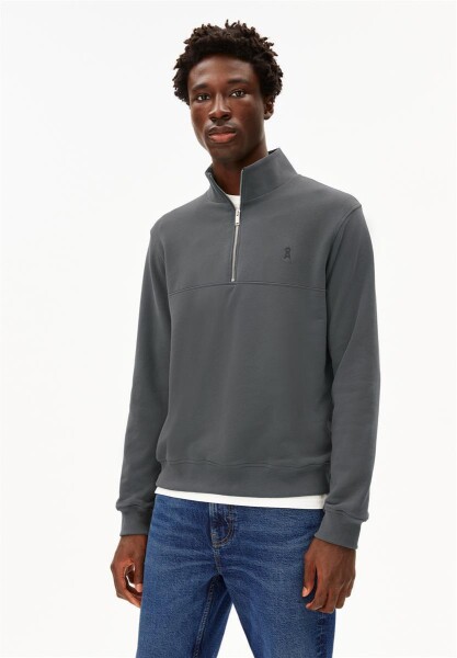 Armedangels Herren Pullover Troyer WAARLO Fleece space steel