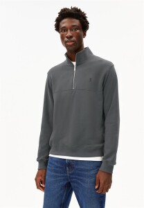 Armedangels Herren Pullover Troyer WAARLO Fleece space steel