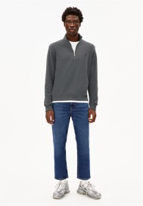 Armedangels Herren Pullover Troyer WAARLO Fleece space steel